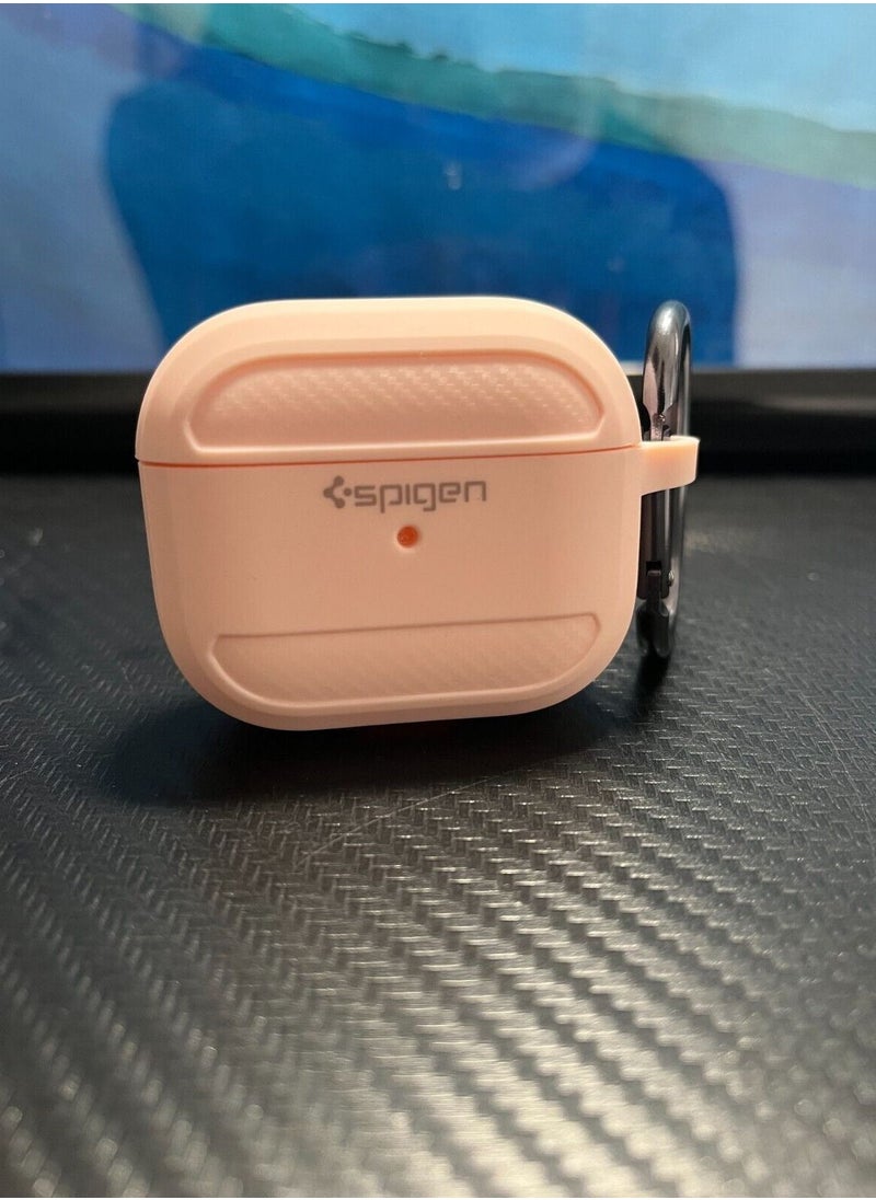 Spigen - Apple AirPods 3/Pro 2/Pro Case Rugged Armor with Keychain Pink - Image 1