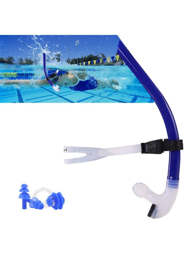 Swim Snorkel for Lap Swimming，No Loud gurgling Noise No Hurt Forehead No Slip Swimming Snorkeling Training for Adult/Kid/Youth,Swimmer Snorkle Center Mount Snorkel One-Way Purge Valve - Image 1