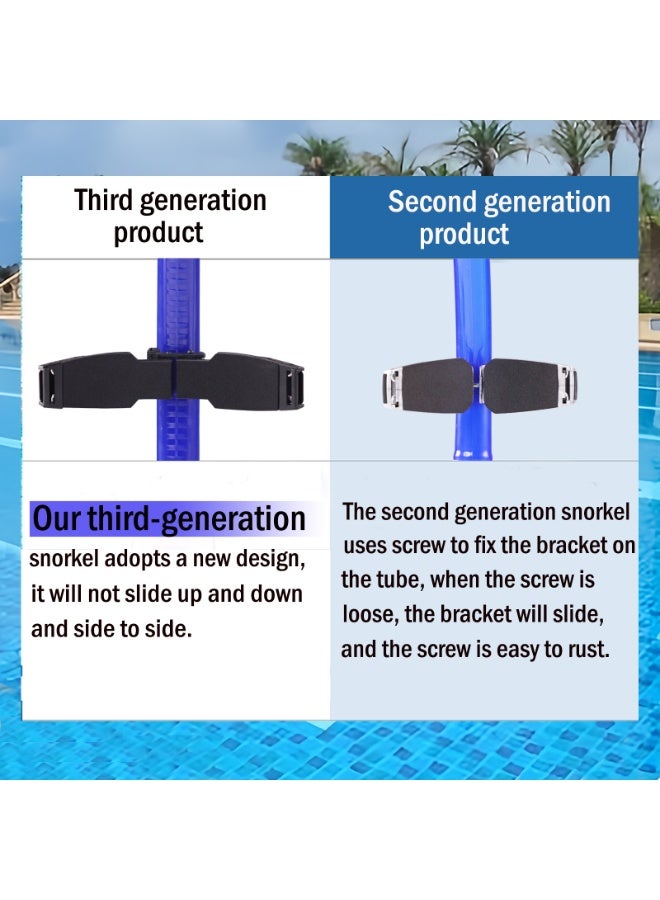 Swim Snorkel for Lap Swimming，No Loud gurgling Noise No Hurt Forehead No Slip Swimming Snorkeling Training for Adult/Kid/Youth,Swimmer Snorkle Center Mount Snorkel One-Way Purge Valve - Image 2