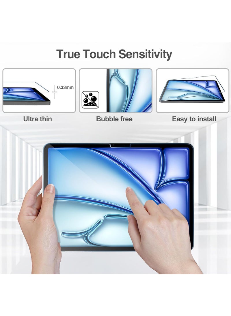 روك بو عبوة واحدة من واقيات الشاشة لجهاز iPad Air 11 بوصة (M3) 2025/ iPad Air 11 بوصة (M2) 2024، واقي فيلم من الزجاج المقوى لملحقات iPad Air من الجيل السابع/السادس - شفاف  - Image 4