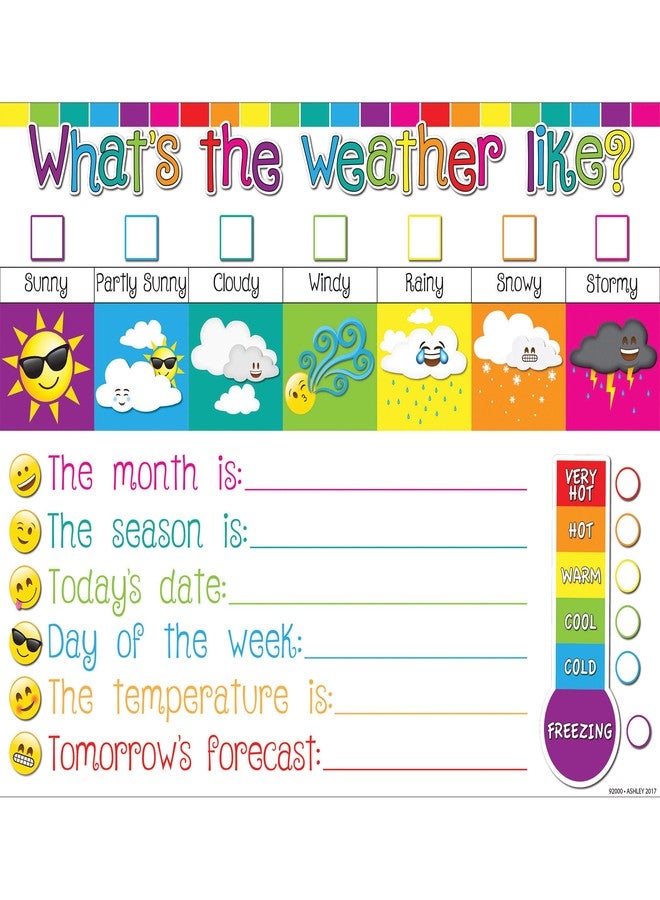 Ashley Productions ASH92000 Smart Poly Chart, Weather, 17" x 22" - Image 1