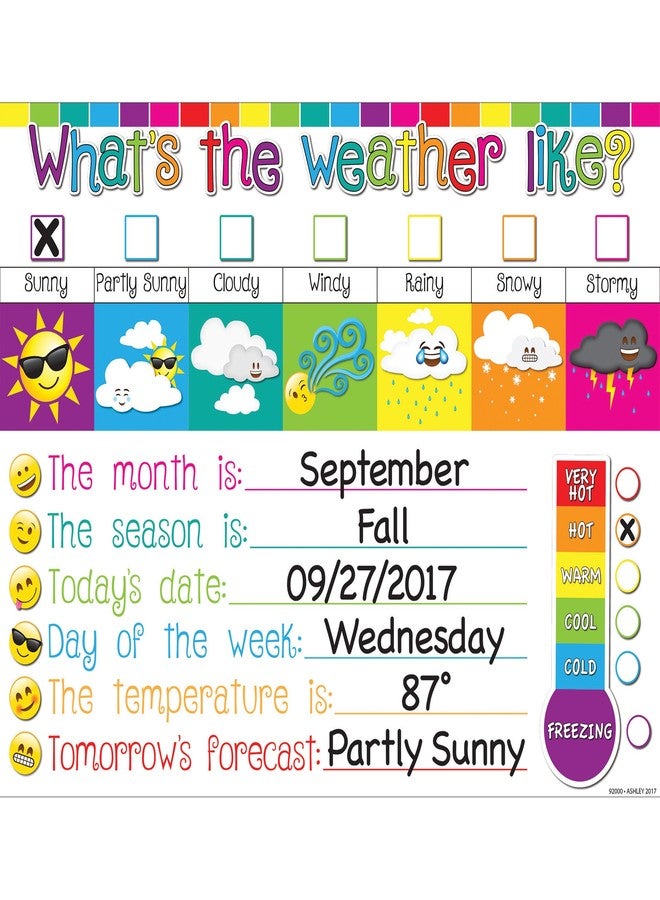 Ashley Productions ASH92000 Smart Poly Chart, Weather, 17" x 22" - Image 2