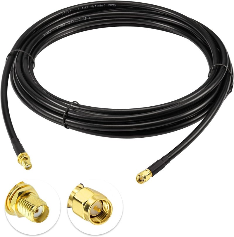 Superbat SMA Male to SMA Female Bulkhead RF Coaxial Cable RG8X Cable 15ft + 3pcs RF Coax SMA Adapter Kit for SDR Antenna Ham Radio,3G 4G LTE Antenna,ADS-B,GPS etc. - Image 2