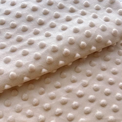Hasoar Minky Dot Fabric by The Yard DIY Making Supplies 1 Yard x 62 Inch Quilting Patchwork Cushions Plush Fleece Fabric Minky Fabric for Blanket, Pillow Covers, Clothing Making,Sewing(Khaki, 1 Yard) - Image 1