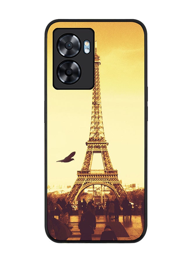 Stylizedd حافظة سوداء متينة لهاتف Oppo A77 5G / Oppo A57 5G، غلاف مرن رفيع - باريس - برج إيفل - Image 1