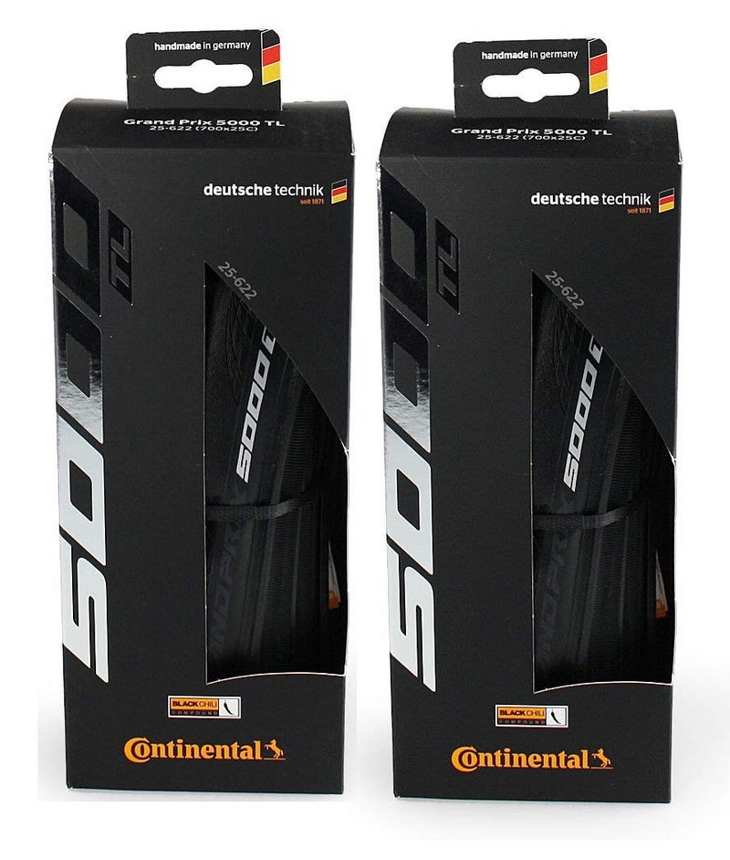 Continental Grand Prix 5000 TL 700 X 28 Black-BW + Black Chili 2-Count - Image 2