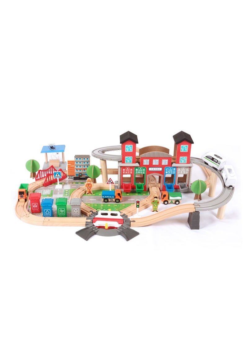 Factory Price Wooden Freestyle Imperial Train Set 130 Pcs  - Image 1
