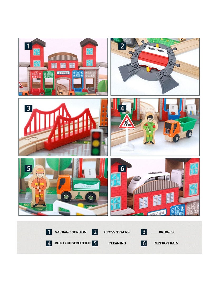 Factory Price Wooden Freestyle Imperial Train Set 130 Pcs  - Image 3