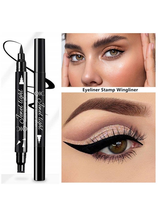 Go Ho Black Liquid Eyeliner Stamp,Eyeliner Stamp Wingliner,Winged Eyeliner Stamp For Cat Eyes,Double-Side Waterproof Liquid Eyeliner Pen,Long-Lasting Smudge-Proof Eye Liner Makeup Tools,1 Pc - Image 3