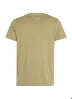 TOMMY HILFIGER Men's GarneMen'st Dye Tommy Logo T-Shirt - Cotton, Green  - Image 4