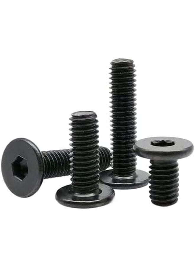 M2 50pcs Black 304 Stainless Steel Flat Head Socket Cap Machine Screws 20mm - Image 1