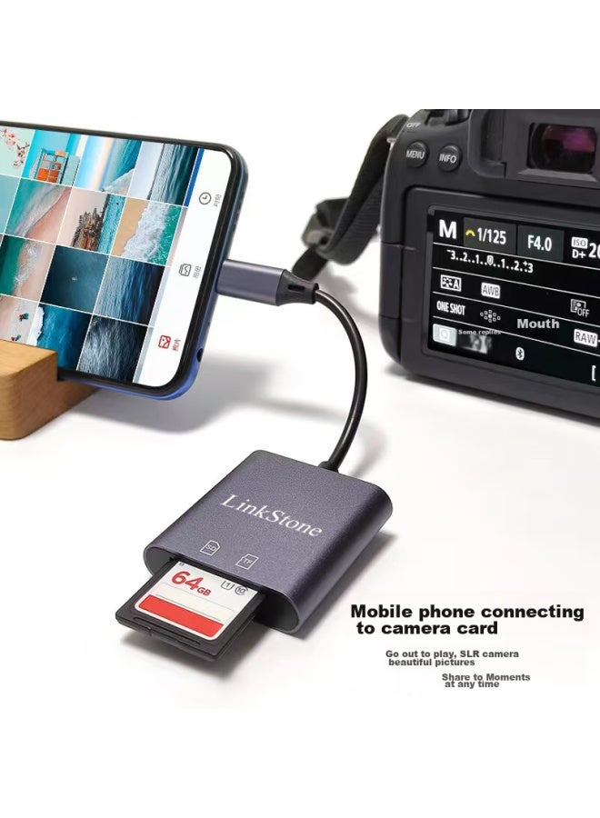 Linkstone Liantuo Type-c Apple 16 Card Reader, Usb-c Multifunctional Sd/tf Two-in Otg Card Reader, Ipone 15 Dash Cam, Dslr Surveillance, Mobile Phone Camera Memory Card - Image 3