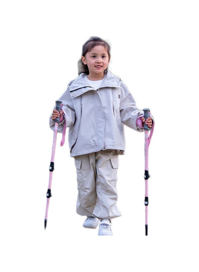 Pelliot Outdoor Hiking Pole, Children'S Telescopic Professional Ultra-Light Aluminum Alloy Trekking Equipment, Mountain Climbing Cane, 16403642, Pink - Image 1