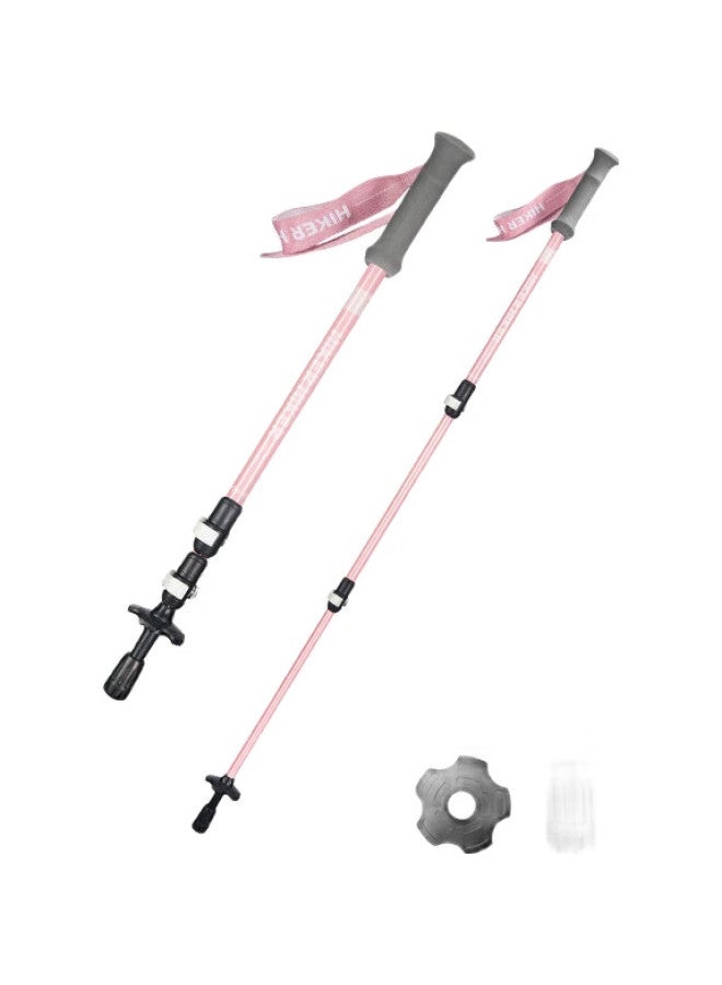Pelliot Outdoor Hiking Pole, Children'S Telescopic Professional Ultra-Light Aluminum Alloy Trekking Equipment, Mountain Climbing Cane, 16403642, Pink - Image 3