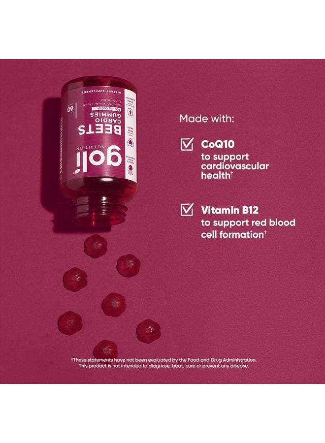 Goli مكمل غذائي، علكة الشمندر للقلب - 60 قطعة - خلاصة إنزيم كيو 10 وجذر الشمندر - خالية من الجلوتين، نباتية، غير معدلة وراثيًا، وخالية من الجيلاتين. غذاء خارق رائع من الطبيعة. - Image 4
