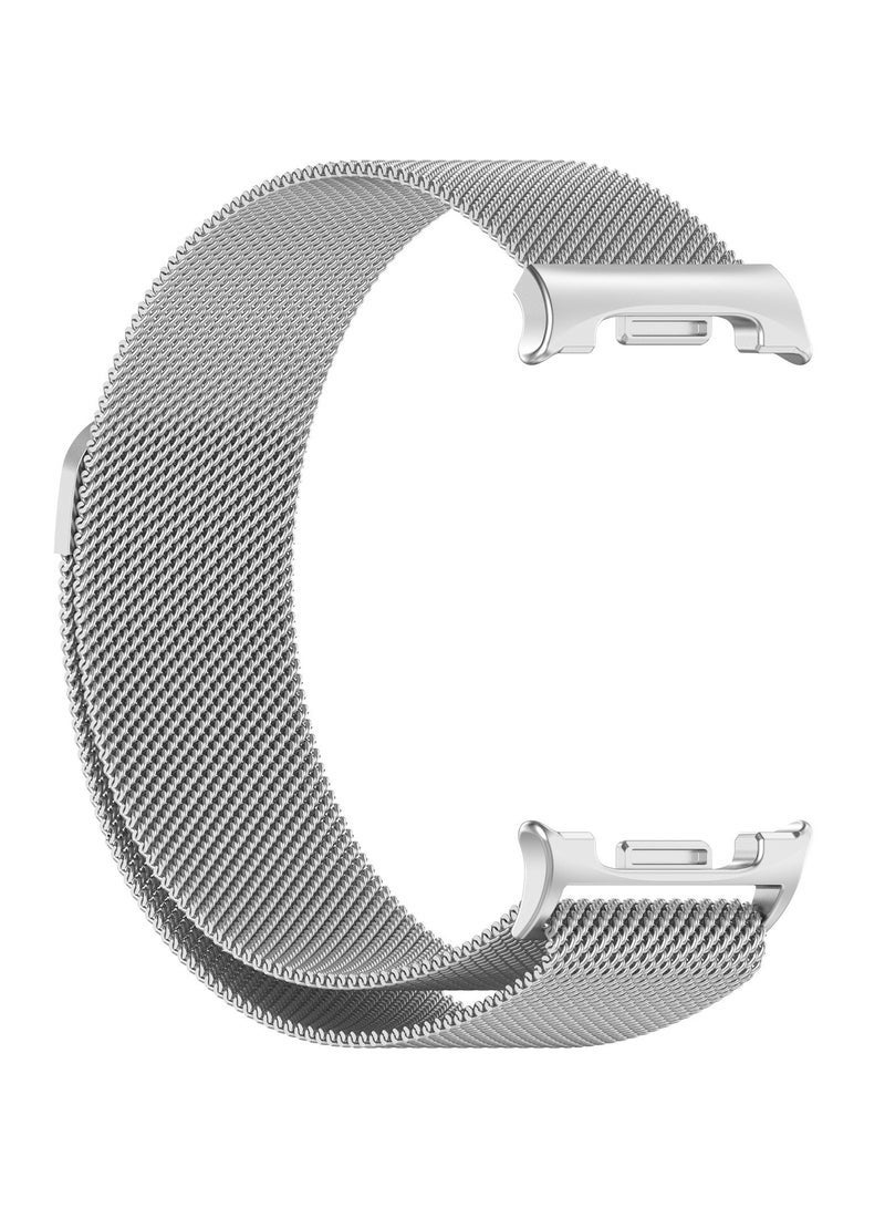 S-Color Replacement Milanese Mesh loop band for Samsung Galaxy Watch 8 40mm 44mm, Wrist Watchband Metal Stainless Steel Bracelet for Galaxy Watch 8 Classic 46mm Black and Silver - Image 3