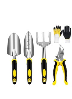 Y&D 5 Piece Garden Tools Set-Gardening Pruning Shears Gloves Succulent Set Heavy Duty Gardening Aluminum with Soft Rubberized Non-Slip Handle  - Image 1