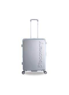Discovery Discovery Focus ABS Hardside Checked Travel Luggage, Durable Lightweight 4 Double Wheel Expandable Trolley Bag, Extra Secure Combination Lock, 24" Suitcase, Check-In Medium Trolley - Silver.  - Image 1