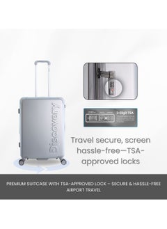 Discovery Discovery Focus ABS Hardside Checked Travel Luggage, Durable Lightweight 4 Double Wheel Expandable Trolley Bag, Extra Secure Combination Lock, 24" Suitcase, Check-In Medium Trolley - Silver.  - Image 4
