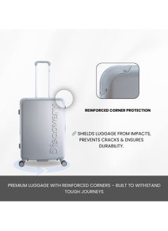 Discovery Discovery Focus ABS Hardside Checked Travel Luggage, Durable Lightweight 4 Double Wheel Expandable Trolley Bag, Extra Secure Combination Lock, 24" Suitcase, Check-In Medium Trolley - Silver.  - Image 5