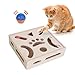 PETKARAY Felt Cat Puzzle Toy Interactive Cat Toys for Indoor Cats Interactive Maze for Kitten Felt Puzzle Box with Ball Beige - Image 3