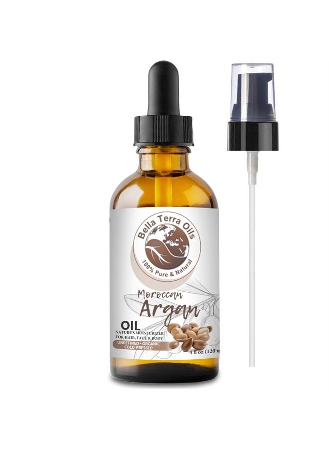 Bella Terra Oils زيت الأركان المغربي. 2 أونصة. 100% نقي. مضغوط على البارد. غير مكرر. مكون واحد. غير كوميدوغيني. غني بفيتامين E. مرطب طبيعي. للشعر، البشرة، اللحية، علامات التمدد. - Image 1