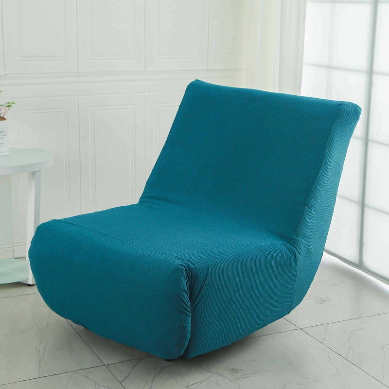 Functional Caterpillar Sofa Cover All-inclusive Elastic Thickened One-piece Lazy Sofa Cover Dustproof Plaid Peacock Blue