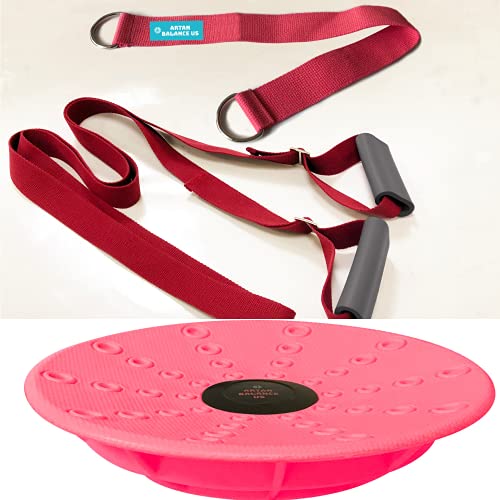 Artan Balance Leg Stretching Strap and Ballet Balance Board, 2 Pc. Set, Stretching, Disc Core Trainer and Flexibility Equipment for Dance, Gymnastics, Cheer or Figure Skating, Portable - Image 5