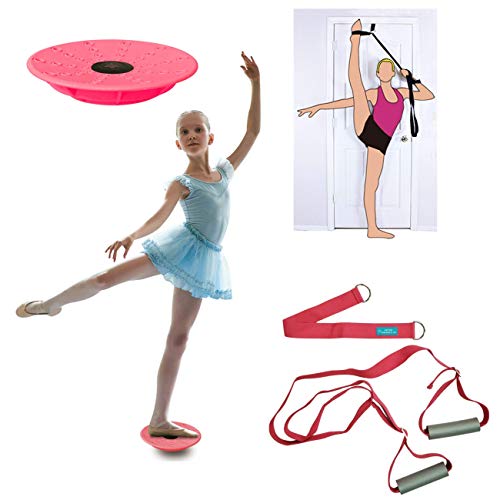 Artan Balance Leg Stretching Strap and Ballet Balance Board, 2 Pc. Set, Stretching, Disc Core Trainer and Flexibility Equipment for Dance, Gymnastics, Cheer or Figure Skating, Portable - Image 4