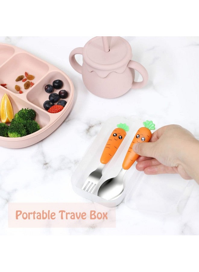 Ginbear Toddler Utensils with Case, Non-toxic Kids Spoons and Forks for Ages 18 Months+, Cute Child Flatware Set - Image 2