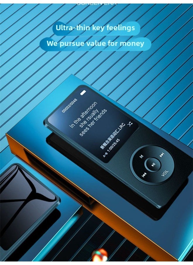 Generic Student Version Mp3 Player Walkman Mp4 Music English Small Mp5 Plug-in Compact Portable Outside-Body Color:Sky Blue [free Headphones/protective Case/otg/lanyard]-Memory Capacity:32gb [lifetime Warranty + Broken Screen Insurance + 60 Days Free Trial] - [cost-effectiveness] Official  - Image 4