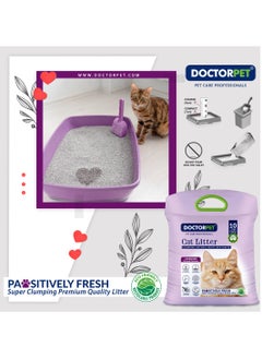 DOCTERPET Doctor Pet Cat Litter Lavender 10L – 100% Natural Clumping Bentonite,Scented, Ultra Absorbent,Easy Scooping, Dust-Free, Odor Control, Easy Scooping, Hypoallergenic & Non-Stick Paw Formula  - Image 3