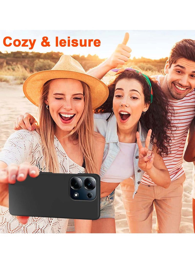 Wtech Xiaomi Poco M6 Pro 5G 2023 Premium Liquid Silicone Case Cover - Black - Image 3