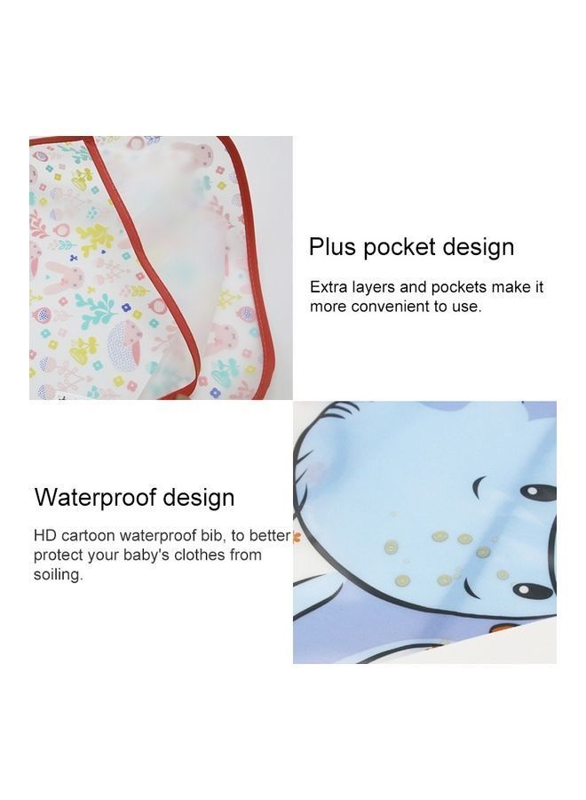 NIBEMINENT 5-Piece Adjustable Plastic Waterproof Cartoon Printed Feeding Baby Bibs - Image 3