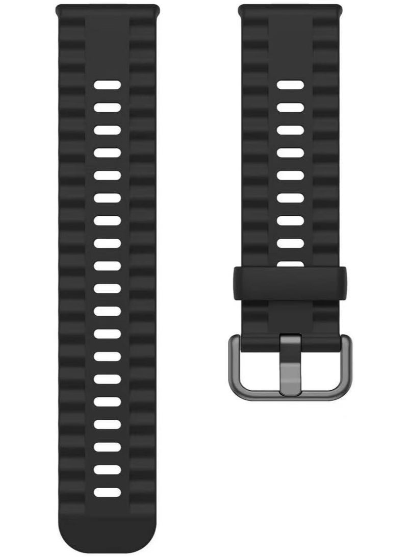 Wave Silicone Bracelet for Watch Fit 3/Watch Fit 4 Pro/Fit 4 Strap, Soft Silicone Sport Replacement Strap for Women/Men, Adjustable Waterproof Sports Band - Image 3
