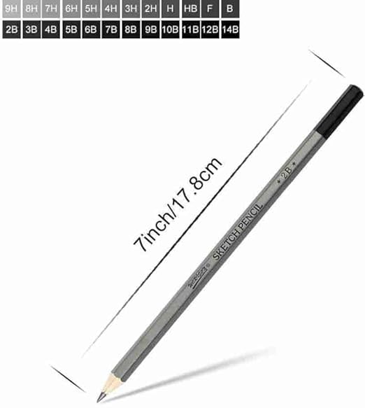 PEACORA Drawing Sketching Pencil Art Set, 24pc Art Pencil 14B,12B,10B,9B,8B,7B,6B,5B,4B,3B,2B,B,HB,F,H - 9H,Graphite Shading Pencils for Beginners & Pro Artists - Image 4