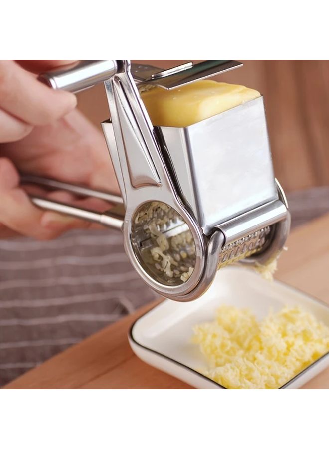 1 Set Multifunctional Hand Cranked Stainless Steel Cheese Grater With 3 Planers And Bracket Food Grade Safety Kitchen Tool Easy Efficient - Image 4