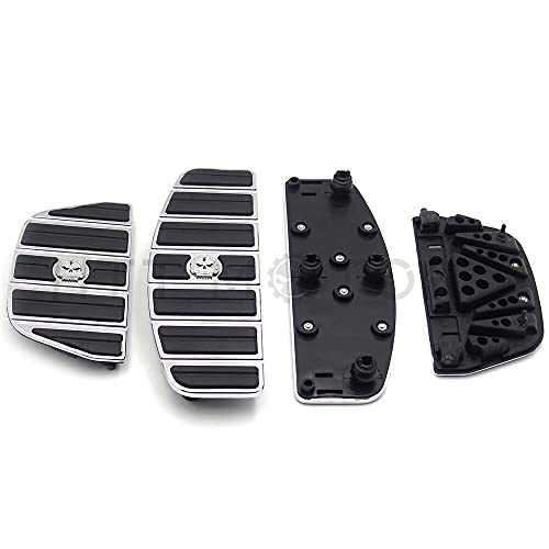 HK MOTO HONGK- Motorcycle Chrome Skull Zombie Rider and Passenger Footboard Kit- Traditional D Shape Compatible with TOURING FLHT FLT FLTR FLHR FLHS SOFTAIL FLSTC FLSTN FLSTF FLSTS [B01ETS4FPE] - Image 3