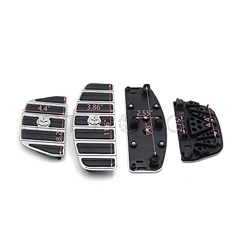 HK MOTO HONGK- Motorcycle Chrome Skull Zombie Rider and Passenger Footboard Kit- Traditional D Shape Compatible with TOURING FLHT FLT FLTR FLHR FLHS SOFTAIL FLSTC FLSTN FLSTF FLSTS [B01ETS4FPE] - Image 4