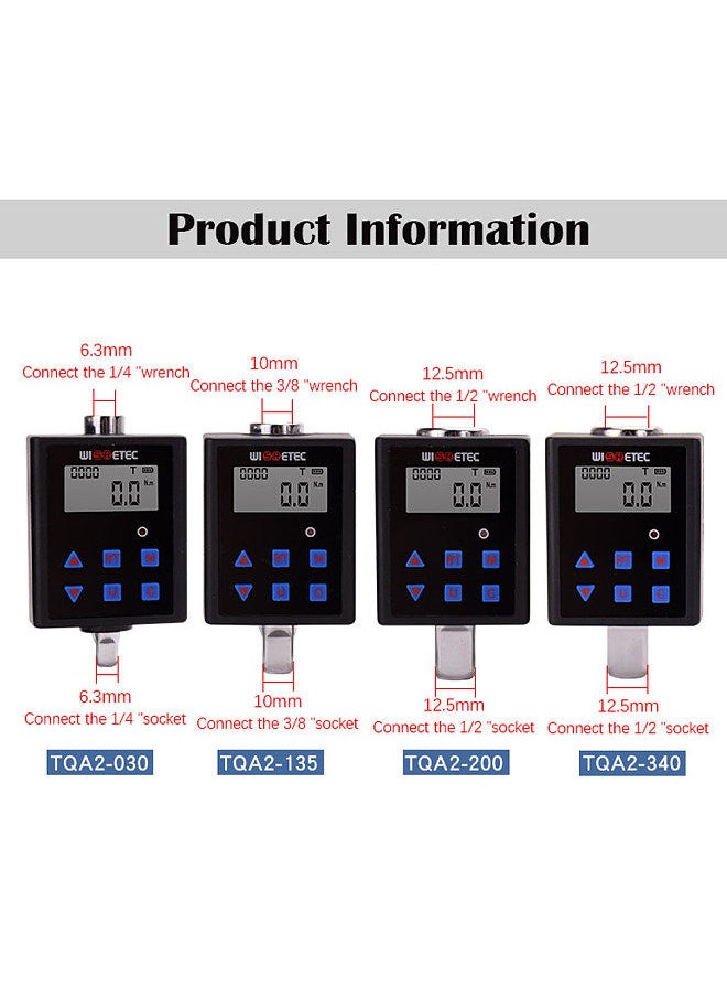 Digital Torque Meter Digital Backlight Display Two-ways Measurement Two Working Modes Adjustable Four Units Switchable  - Image 3