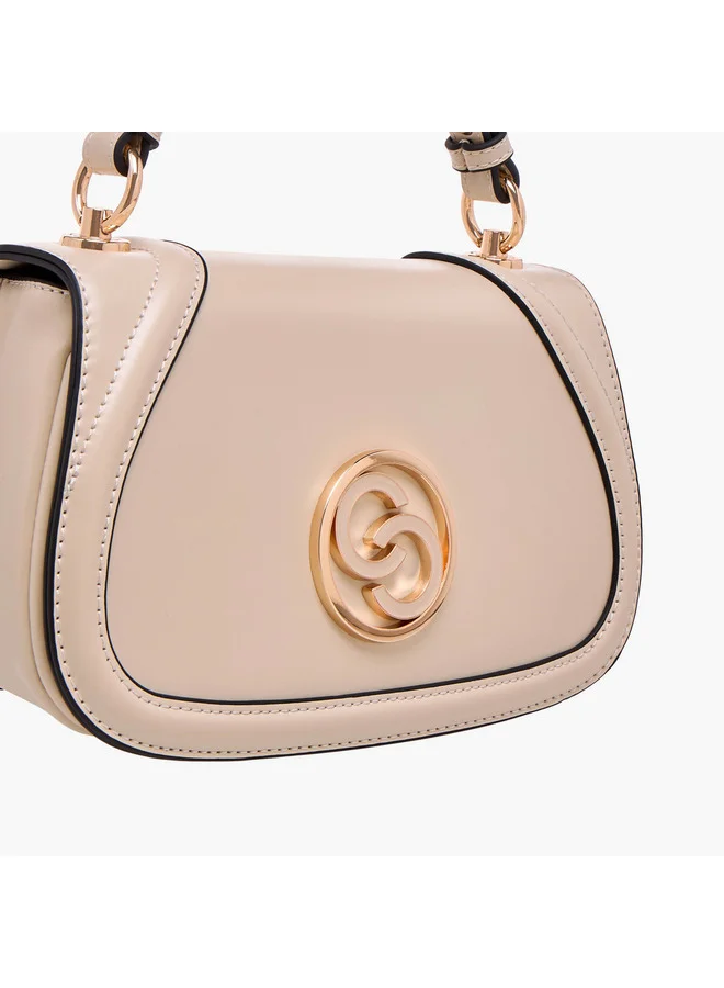Celeste Women Solid Crossbody Bag with Detachable Strap and Flap Closure