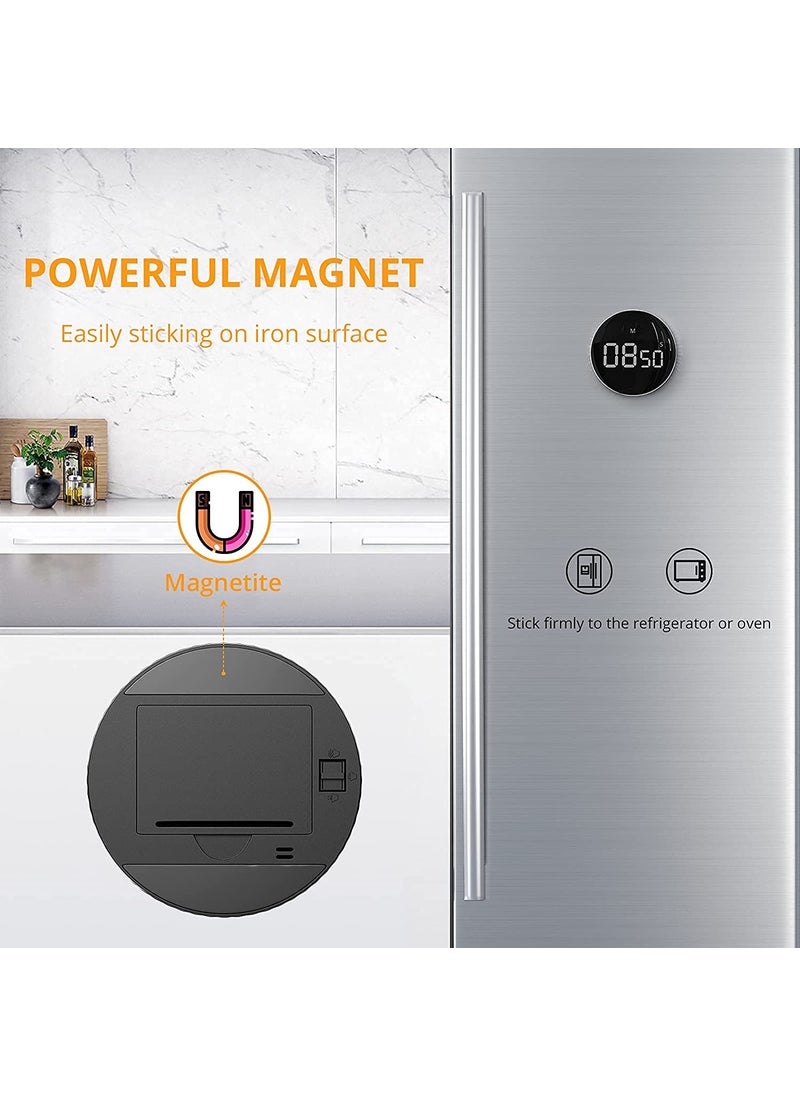 Rhyhorn - Rhyhorn Digital Kitchen Timer Rotation Countdown Timer Pro Magnetic Countup Timer with 3Level Volume Adjustable Large Led Display for StudyExerciseCookBakingOfficeClassroom - Image 1