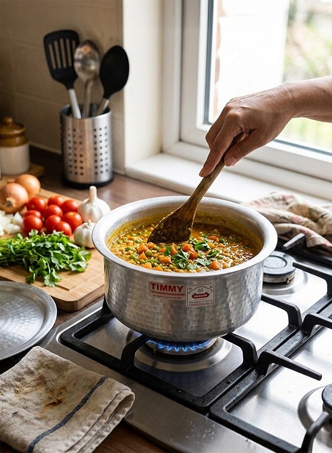 Timmy Mathar Tope with Beaded Cover 7 Piece Set - High-Quality Aluminium Cooking Pots with Lids, Durable Traditional Kitchen Cookware, Even Heat Distribution, Easy to Clean, Ideal for Home Use - Image 2