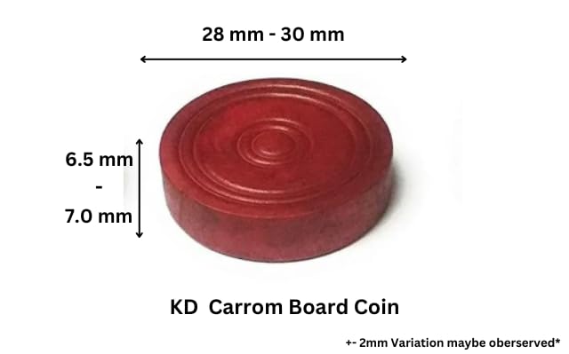 KD Willmax KD SISCAA Tournament-Grade Carrom Coins – Official Size & Weight, Approved by Indian Carrom Federation, High-Precision, Smooth Finish (Champion Fighter) - Image 5