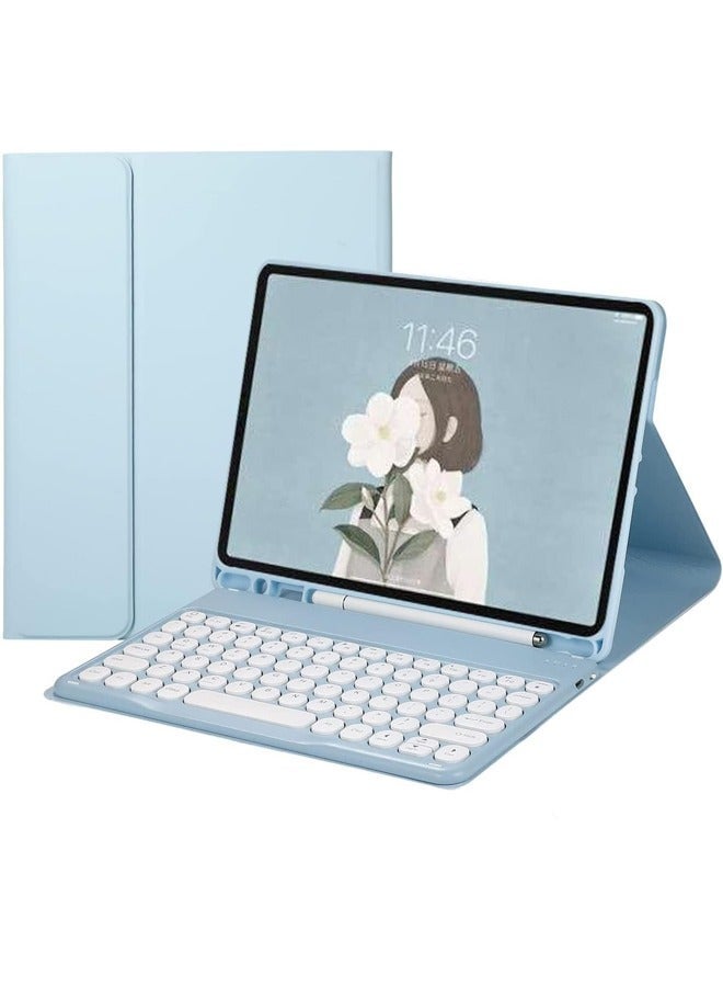 iPad Air 5th Gen 2022 Color Keyboard Case Cute Round Key Detachable with Pencil Holder for 5 10.9 inch - Image 1