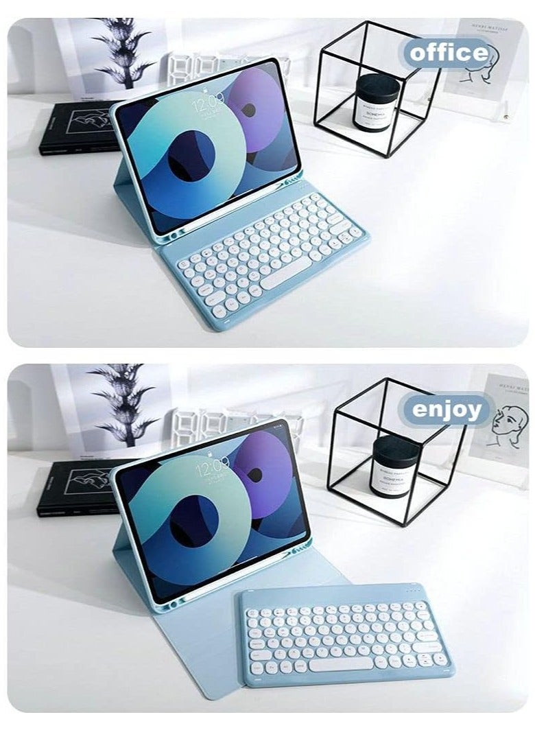 iPad Air 5th Gen 2022 Color Keyboard Case Cute Round Key Detachable with Pencil Holder for 5 10.9 inch - Image 2