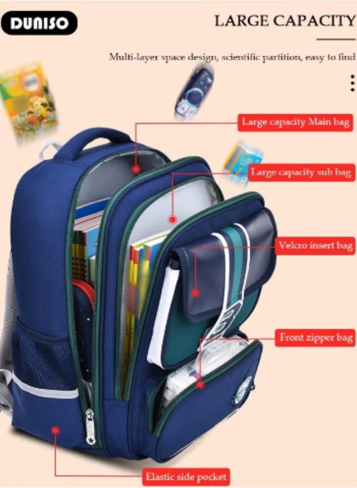 DUNISO New Color - Blocking Student Schoolbag - Image 4
