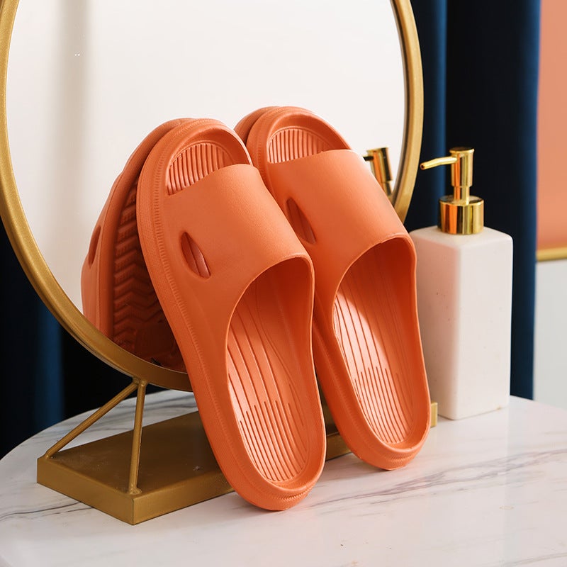 Solid Color Non-Slip Summer Slippers for Hotel, Home & Bath - Simple Design for Couples