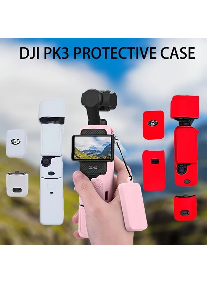 Red Silicone Case For DJI Osmo Pocket 3 Camera Lens Protector Compact Travel Cover - Image 2