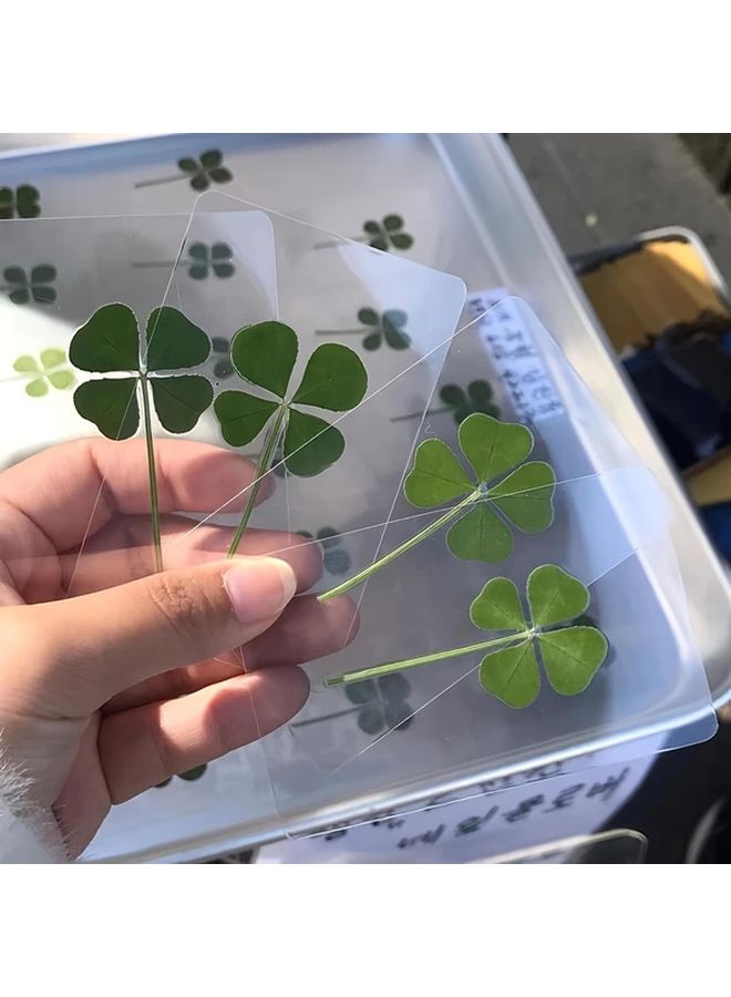 11pcs Acrylic Four Leaf Clover Wish Cards For Bookmark Wedding Gift Decor - Image 1